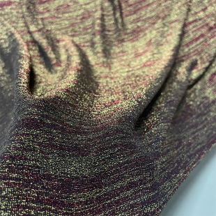 金色酒红色双色炫彩亮丝针织布料优质复古连衣裙子打底衫服装面料