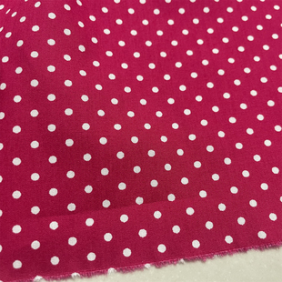 裙子服装 红色底小波点点纯棉布料柔软可爱女童衬衫 面料手工DIY