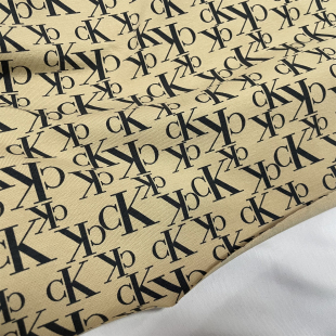 弹力卡其色字母印花纯棉针织布料女款短袖T恤连衣裙夏季服装面料