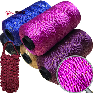 坐垫线手工钩包 钩包线编织包勾包线diy包包材料 带金丝粗合股线