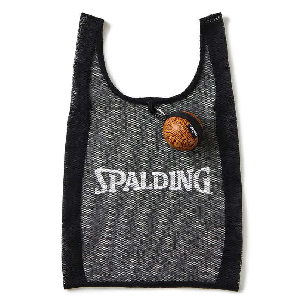 新款日本Spalding/斯伯丁篮球手提袋黑色网袋球形袋休闲简约风