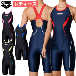 日本Arena阿瑞娜连体竞技游泳衣女专业竞速比赛服五分平角裤泳装