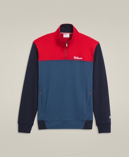 日本2024年新款Wilson威尔逊网球服装T恤长袖男装大标识半拉链