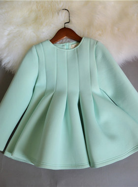 春秋款宝儿童装连衣裙女童舒适太空棉大摆蓬蓬裙23665个别稍脏