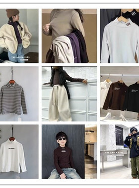 阿尼卡ANIKA中大童童装秋冬男女童中领德绒打底衫舒适保暖T恤