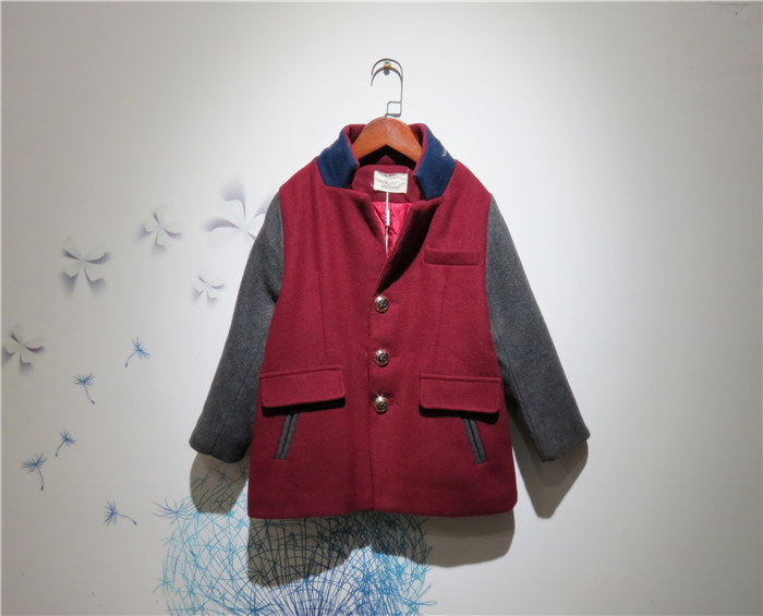 西西豆秋冬男童毛呢外套时尚中童保暖呢大衣多款