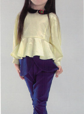 春款宝儿衬衫童装短款上衣公主袖长袖衬衣16681