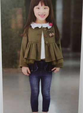 韩版宝儿春秋童装开衫上衣女童娃娃款纯棉短款薄外套21125清仓