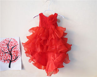 韩E贝拉儿童装礼服裙小童纱纱蓬蓬燕尾式连衣裙演出服8006