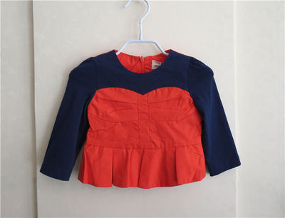 宝儿童装拼接纯棉修身衬衣