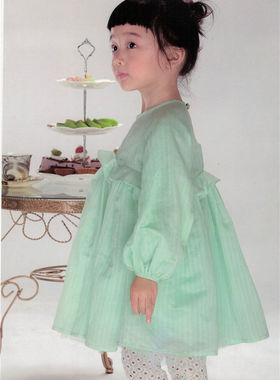 韩国宝儿娃娃衫春款童装韩版蓬蓬中长款上衣16618