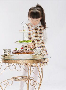 宝儿背心连衣裙春秋款童装无袖花色图案连衣裙女童蓬蓬裙16639