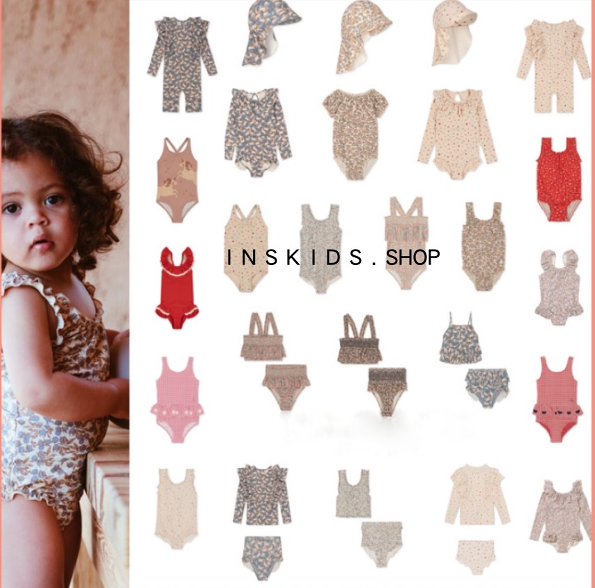 KS女童花边长袖连身泳衣泳裤