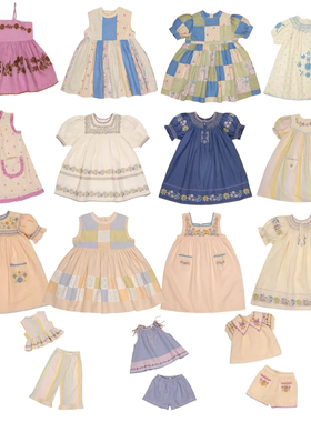 儿童连衣裙宝宝重工刺绣公主裙女童民族风衬衫上衣森系半身长裙