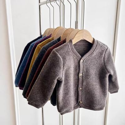 25起球大王jh男女儿童美利奴羊毛开衫宝宝保暖外套夹克婴幼儿脚套