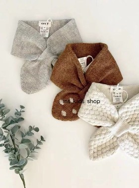 ins爆款童装oeuf 22秋冬新款 男女宝宝儿童可爱羊毛保暖围巾围脖