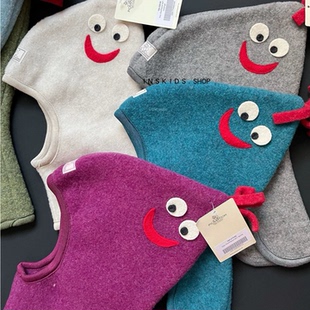 男女宝宝公鸡帽美利奴羊毛保暖护耳帽儿童帽子婴幼儿保暖可爱帽子