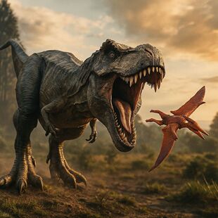 新款自动行走2025侏罗纪霸王龙捕猎风神翼龙模型可动恐龙仿真玩具