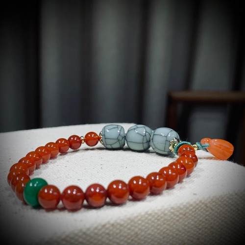 龙泉青瓷手链首饰饰品三生三世瓷珠南红手链