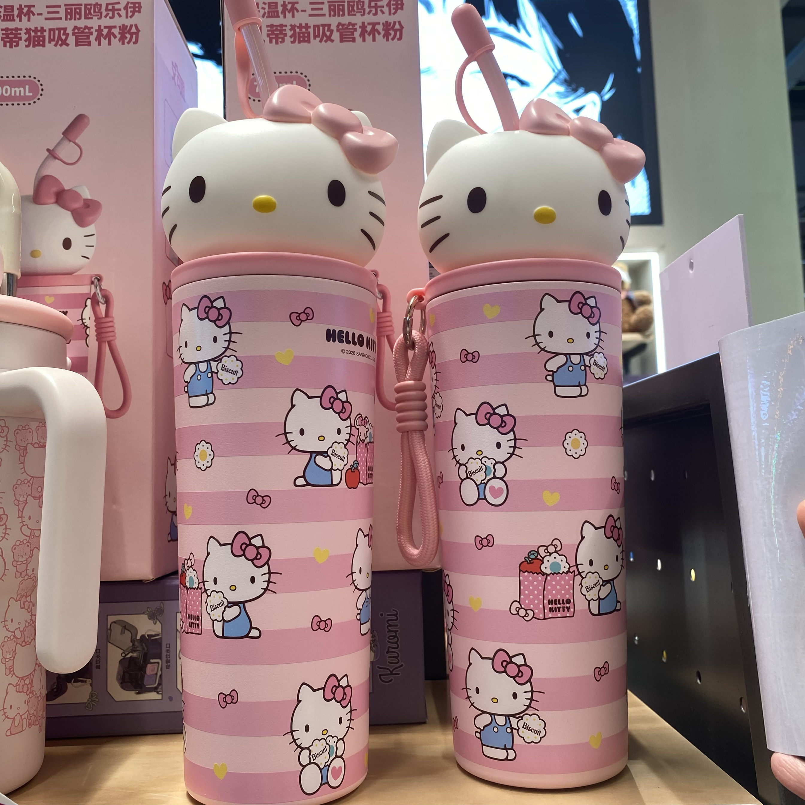 The green party国内代购三丽鸥HelloKitty保温杯吸管杯保温杯