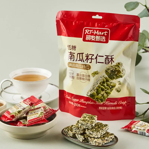 RT-Mart润发甄选低糖南瓜籽仁酥210g独立包装休闲零食下午茶