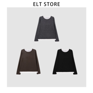 真两件圆领羊毛套衫 2234