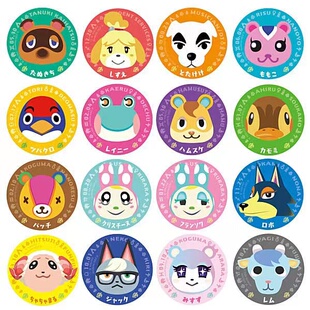 动物之森冰箱贴磁贴 动物森友会角色盲盒圆形亚克力白板贴磁性贴