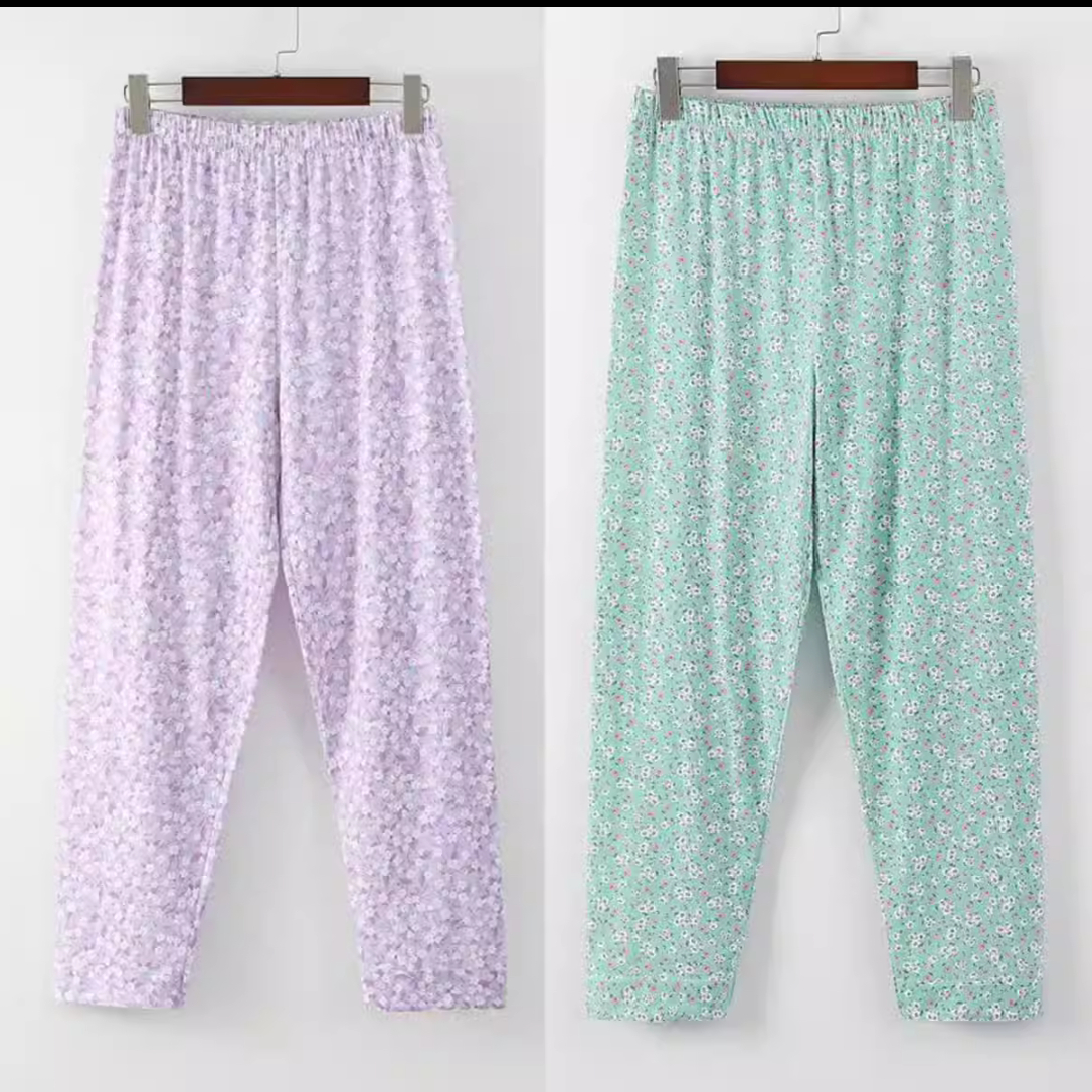 中老年女纯棉家居裤睡裤空调裤