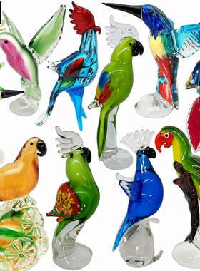 书柜摆件书房饰品鸟雀琉璃雕塑