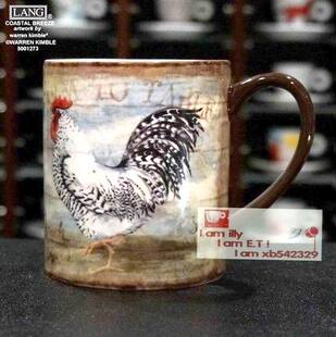 外贸精品LANG马克杯 标准美式马克彩绘 大公鸡咖啡杯 随手杯66