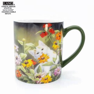 外贸精品LANG马克杯 标准美式马克彩绘杯 猫趣咖啡杯 随手杯20