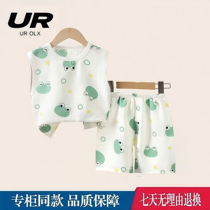 【二折专区】儿童背心套装夏季女童短裤睡衣男童无袖童装短裤睡裤