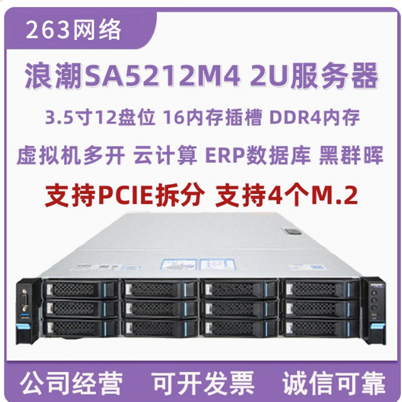 浪潮SA5212M4 12盘服务器DDR4X99双路大容量储存支持18T 秒R730XD