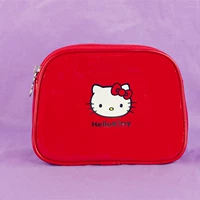 Hello kitty, вместительная и большая косметичка, водонепроницаемая полиуретановая маленькая сумка клатч, японские и корейские