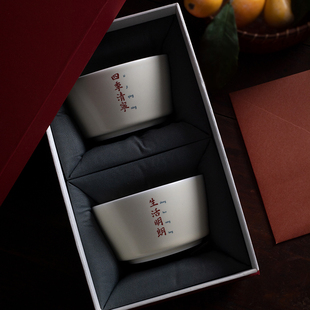 景德镇手工原创私人定制高档陶瓷新婚礼物对碗餐具套装乔迁礼盒装