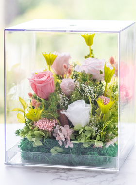 亚克力透明永生花盒情人节礼物
