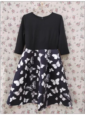 专柜正品淑女屋AIF08蝴蝶公主印花蝴蝶连衣裙690