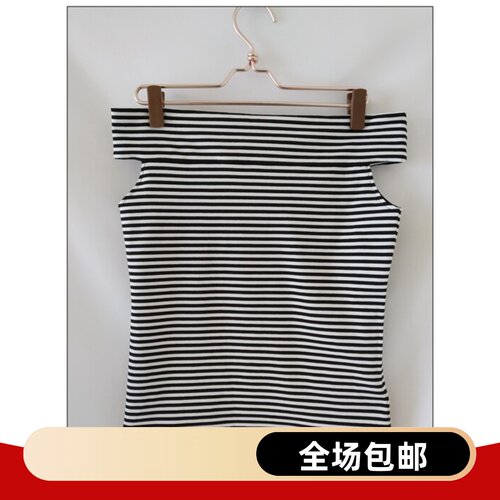 专柜正品斑马线公主黑白针织衫