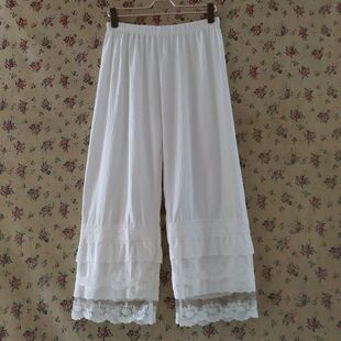阔腿裤 蕾丝花边裤 打底裤 170码 松紧腰睡裤 正品 女裤 MXK02 150斤可穿