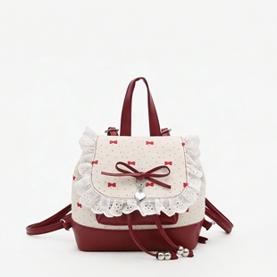 官方正品beamKitty可爱蝴蝶结蕾丝绑带少女感双肩包高级感小背包