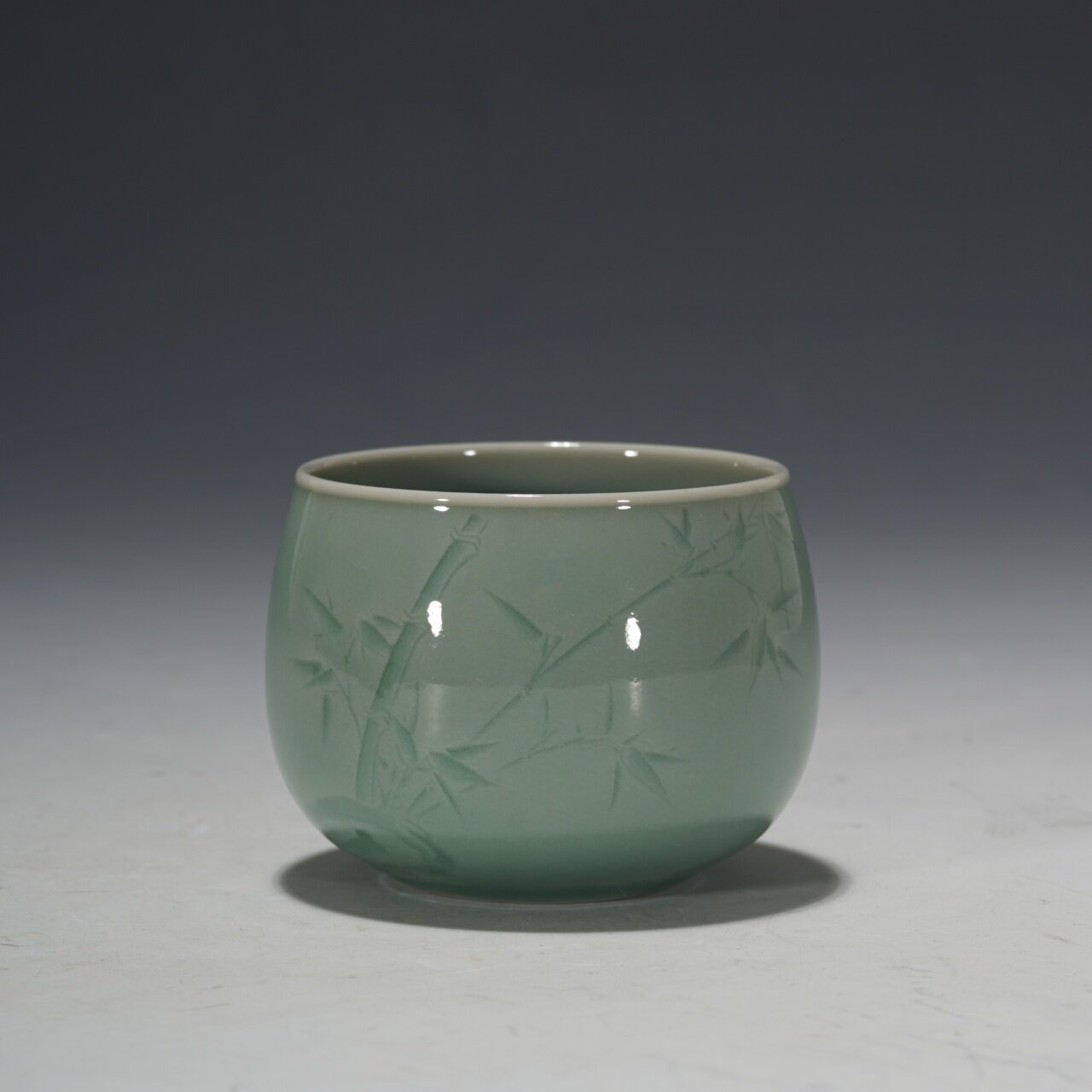 周连福老师 竹韵品茗杯 龙泉青瓷 茶器道道具茶杯