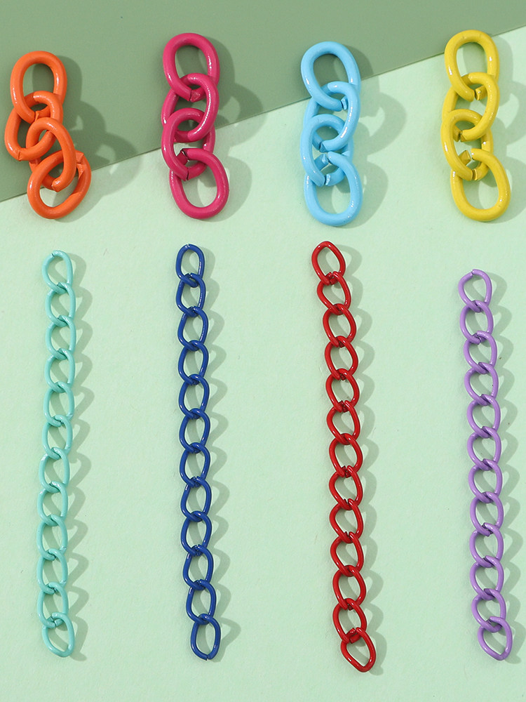 BRAND NEW COLOR PAINTED CHAIN CHAIN EXTENSION CHAIN TAIL CHAIN PENDANT BAG BAG PENDANT RING ACCESSORIES HANDMADE DIY MATERIAL