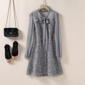 女装 小香风毛呢背心裙 小众百搭粗花呢A字显瘦连衣裙2025秋冬新款