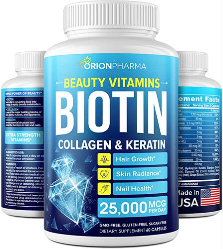 美国代购Biotin Keratin & Collagen Capsules - Made in USA