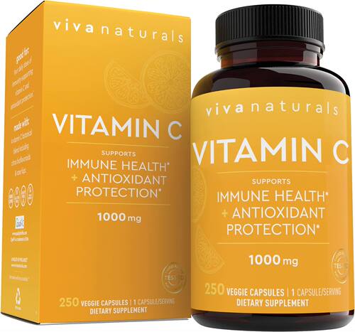 美国代购Viva Naturals Vitamin C 1000mg - Non-GMO Vitamin C S
