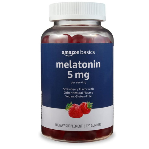 Amazon Basics Melatonin 5mg 120 Gummies 2 per Serv