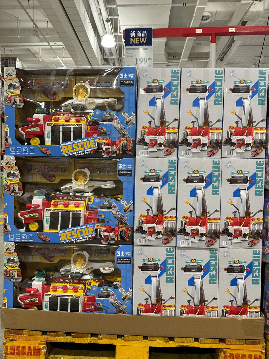 SAM은 소리와 빛 크리스마스 선물로 다기능 경주용 구조 물 스프레이 소방차 장난감 대형 사다리 트럭을 구매합니다