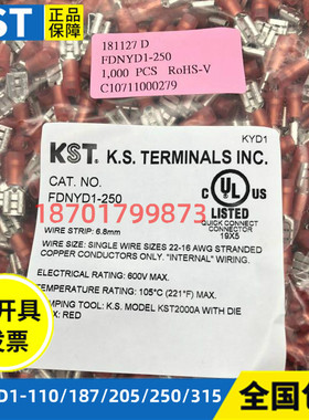 KST FDNYD1-110/187/205/250/312(5)(8) 尼龙半绝缘母端子带铜套