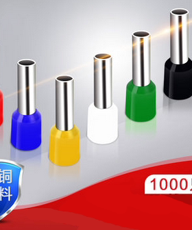 管型端子E03408 针形端子预绝缘接线端子冷压端子铜鼻子0.34平方