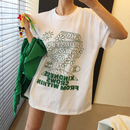 中袖韩版宽松纯棉女时尚显瘦